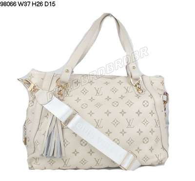 Discount Louis Vuitton Handbags Leather M98066 beige white Wholesale