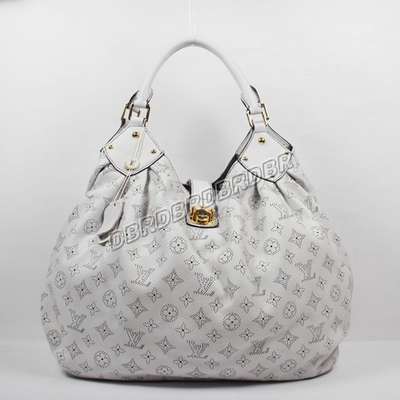 Discount Louis Vuitton Handbags Monogram Mahina M95545 beige white Wholesale