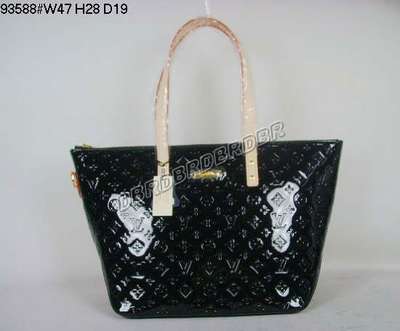 discount louis vuitton handbags monogram vernis m93588 black/gray wholesale