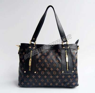 Discount Louis Vuitton Handbags Leather M95828 monogram black Wholesale