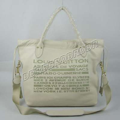 Discount Louis Vuitton Handbags Leather M92992 beige white Wholesale