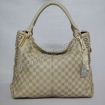 Discount Louis Vuitton Handbags Leather N96113 beige white Wholesale