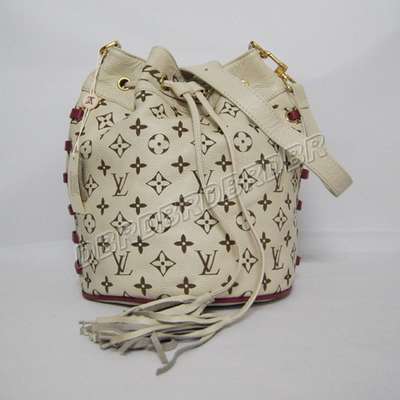 Discount Louis Vuitton Handbags Leather M8027 beige white Wholesale