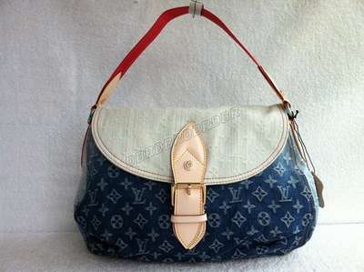 discount louis vuitton handbags monogram denim m40417 blue wholesale