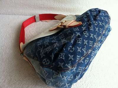 discount louis vuitton handbags monogram denim m40417 blue wholesale