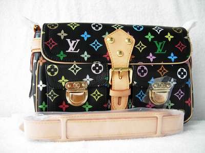 Discount Louis Vuitton Handbags Monogram Multicolore M40027 black Wholesale