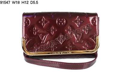 Discount Louis Vuitton Handbags Monogram Vernis 91547 claret-red Wholesale