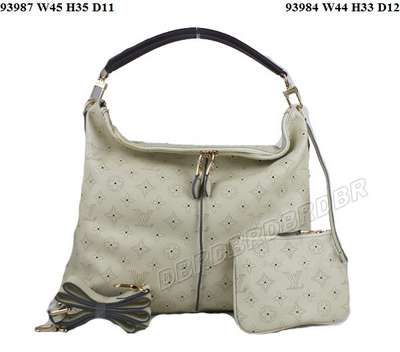 Discount Louis Vuitton Handbags Monogram Mahina 93987 beige white Wholesale