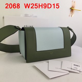 Celine 2068 Messenger Bag Dark Green / light green 41549